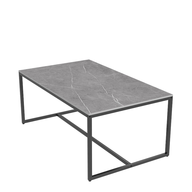Table basse rectangulaire Frame Table de salon Marbre Métal Table de canapé