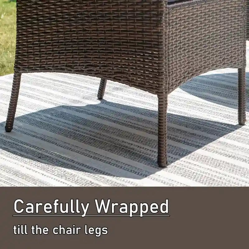 Ensemble de table à manger d'extérieur multi-pièces extensible en acier noir et rotin