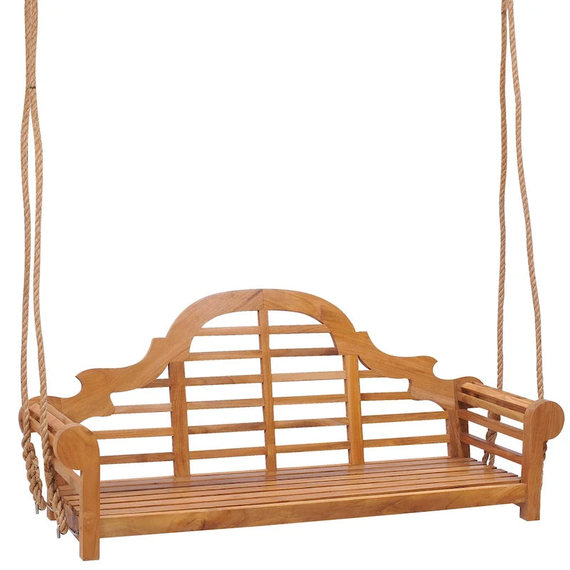 Balançoire de porche double d'extérieur en teck Lutyens de Chic Teak, 168 cm