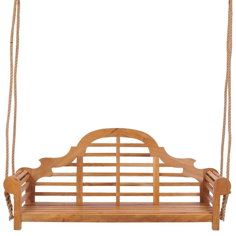 Balançoire de porche double d'extérieur en teck Lutyens de Chic Teak, 168 cm
