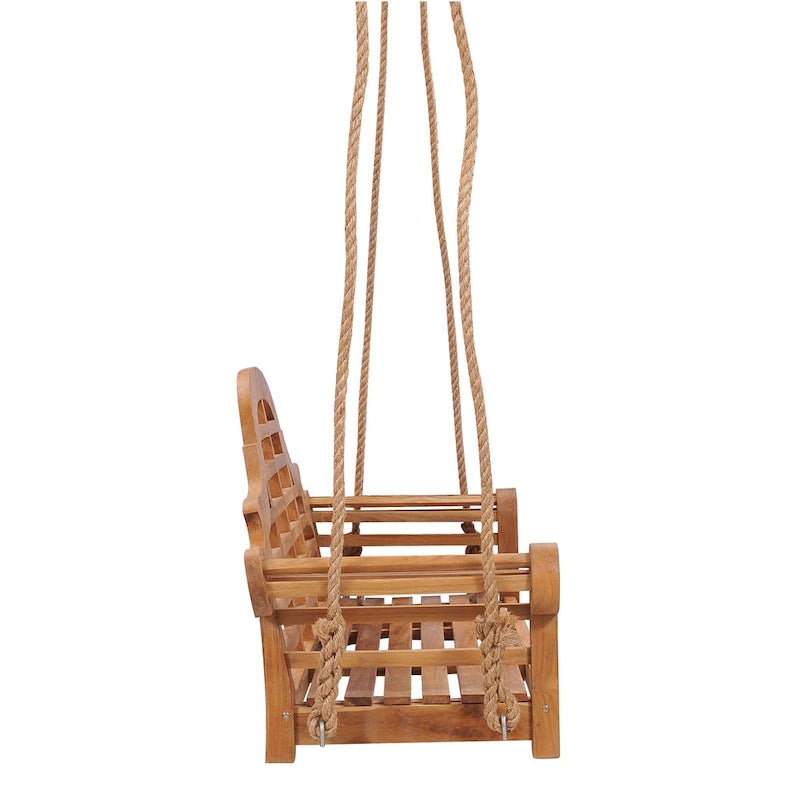 Balançoire de porche double d'extérieur en teck Lutyens de Chic Teak, 168 cm