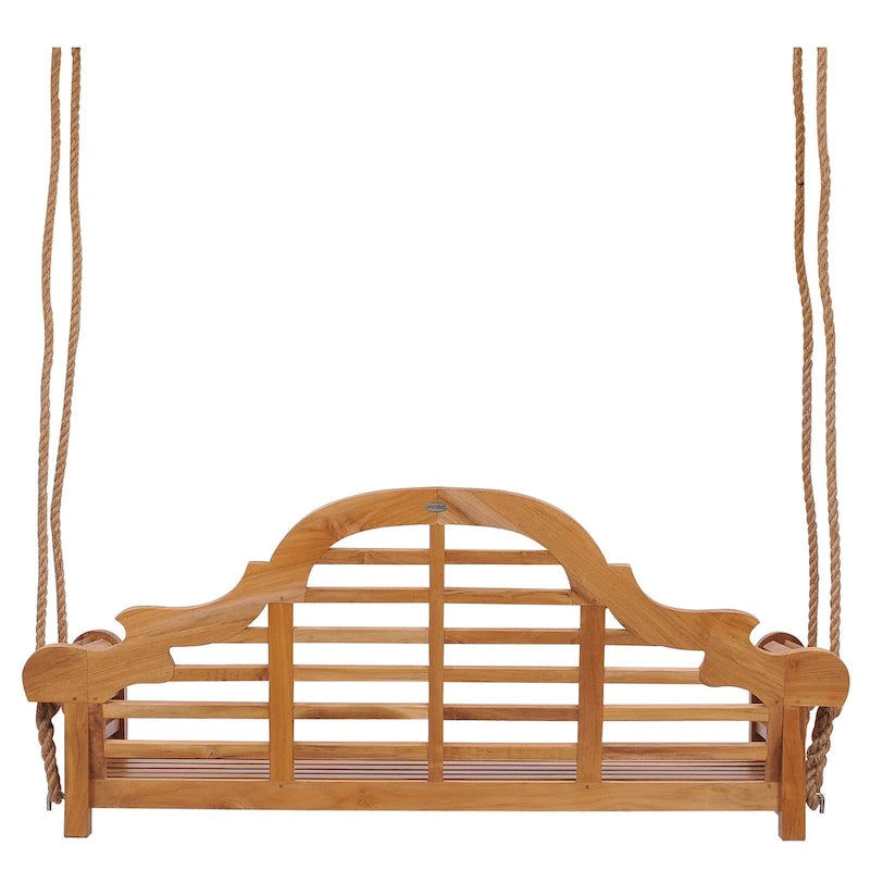 Balançoire de porche double d'extérieur en teck Lutyens de Chic Teak, 168 cm