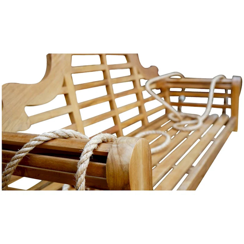 Balançoire de porche double d'extérieur en teck Lutyens de Chic Teak, 168 cm