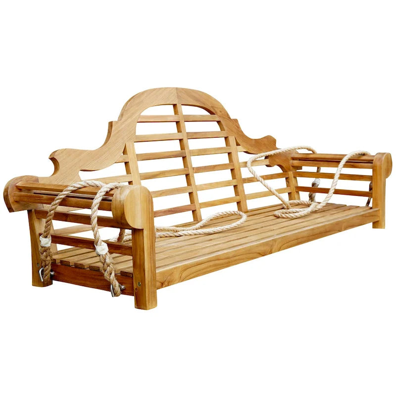 Balançoire de porche double d'extérieur en teck Lutyens de Chic Teak, 168 cm