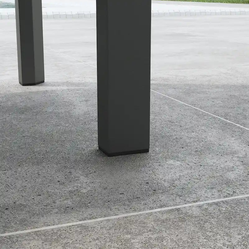 Canapé d'angle 5 places en aluminium Grayton Gray avec pouf - 87 x 32 x 87