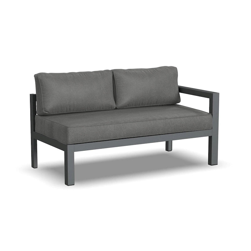 Canapé d'angle 5 places en aluminium Grayton Gray avec pouf - 87 x 32 x 87