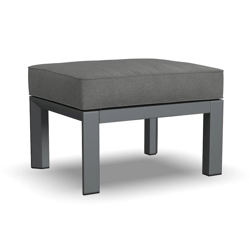 Canapé d'angle 5 places en aluminium Grayton Gray avec pouf - 87 x 32 x 87