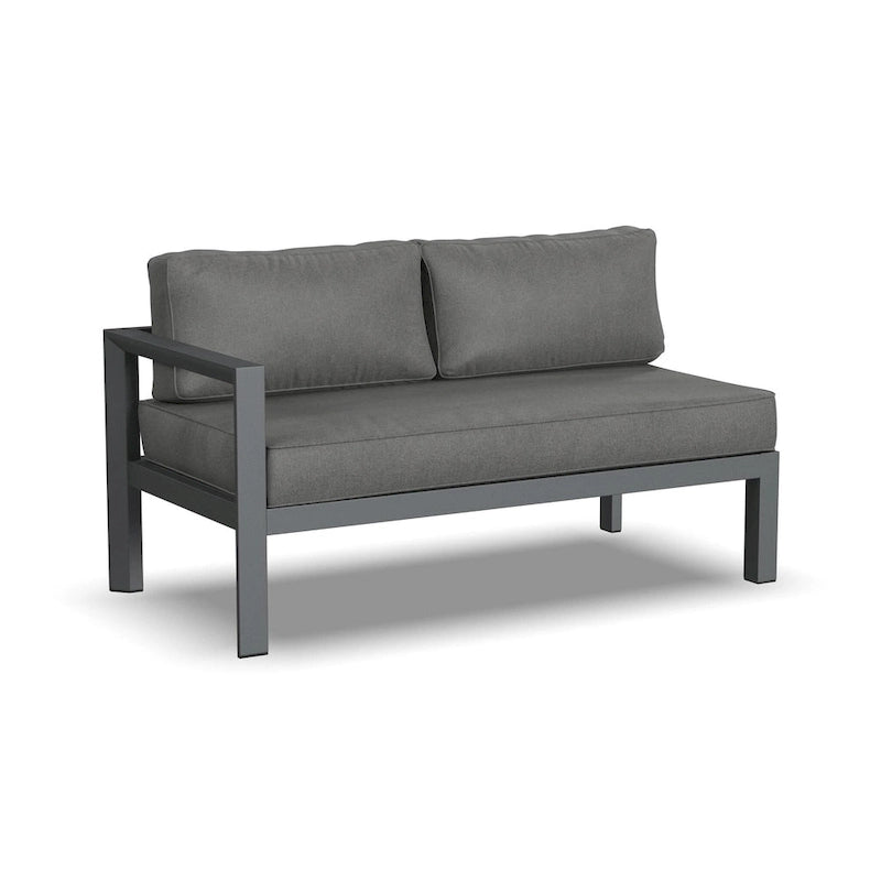 Canapé d'angle 5 places en aluminium Grayton Gray avec pouf - 87 x 32 x 87