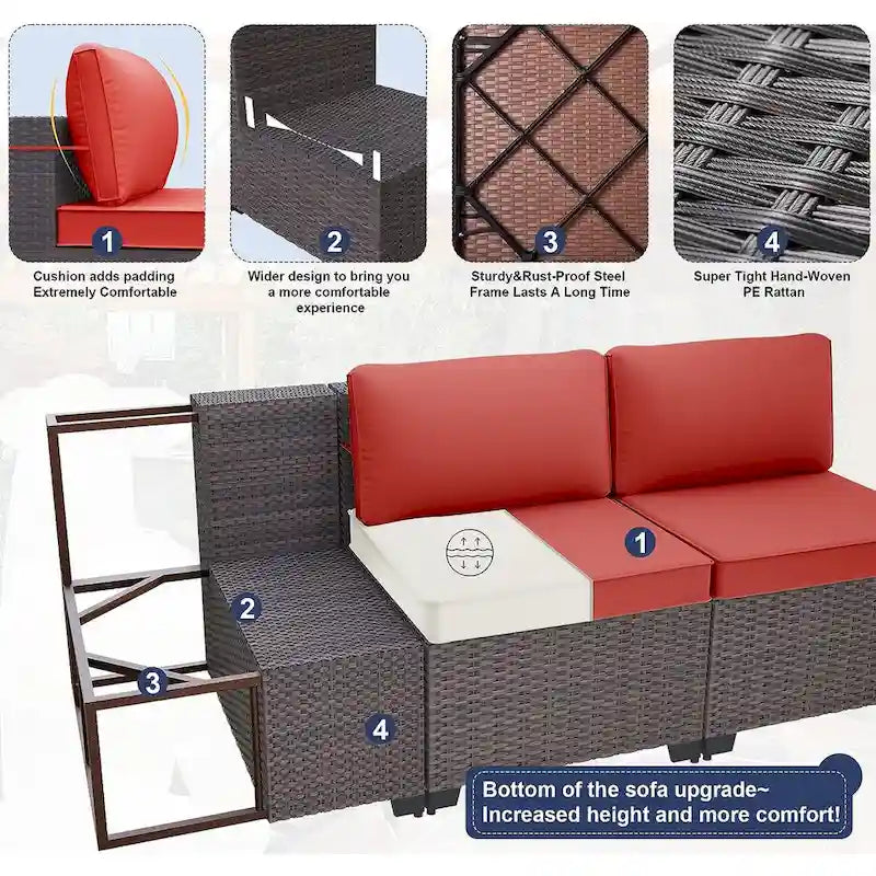 Ensemble de meubles de patio extérieur Kullavik 14 pièces avec table brasero