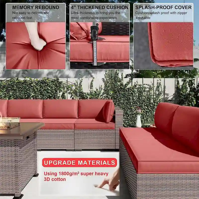 Ensemble de mobilier de patio extérieur 12 pièces Kullavik avec table de foyer