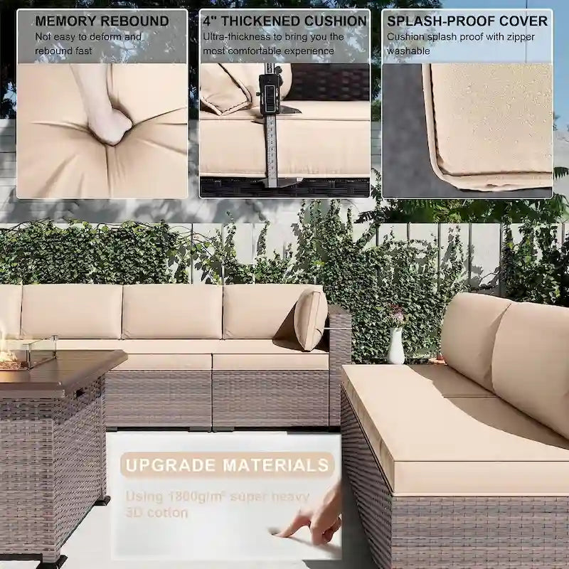 Ensemble de mobilier de patio extérieur 12 pièces Kullavik avec table de foyer