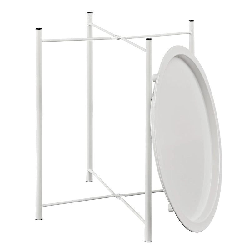 Table d'appoint moderne avec plateau rond amovible, beige (lot de 1/lot de 2)