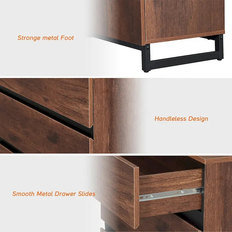 Buffet moderne 2-en-1 avec 6 tiroirs
