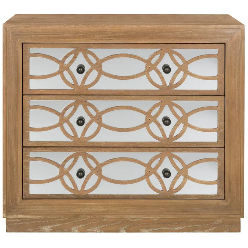 Mini commode de rangement 3 tiroirs nickelée - 32L x 16P x 29H