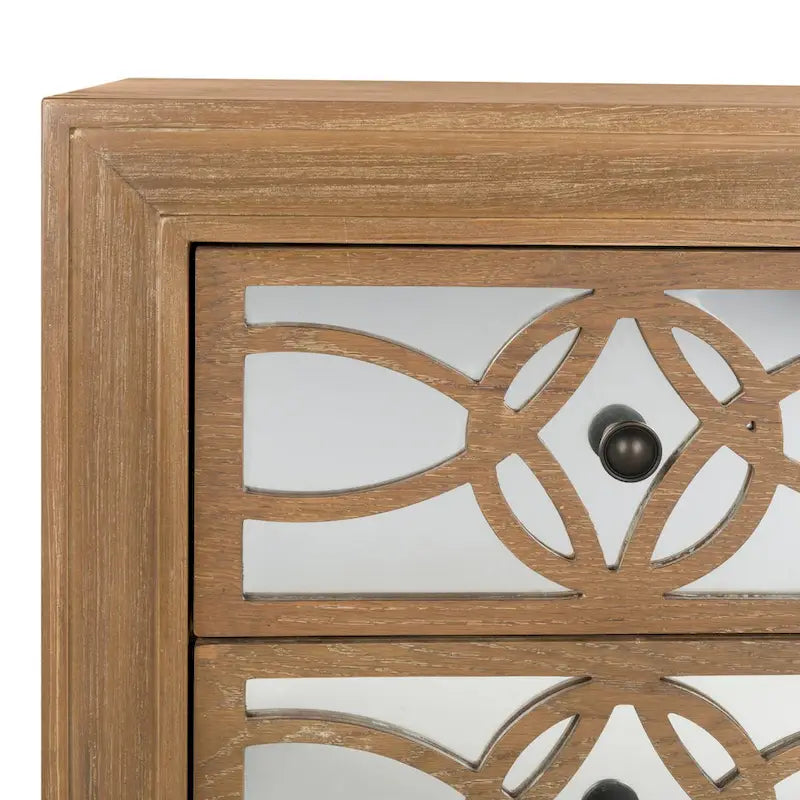 Mini commode de rangement 3 tiroirs nickelée - 32L x 16P x 29H