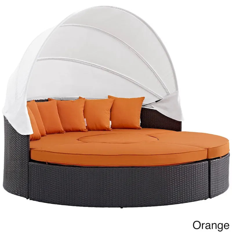 Convene Lit de Repos d'Extérieur avec Auvent de 86 Pouces