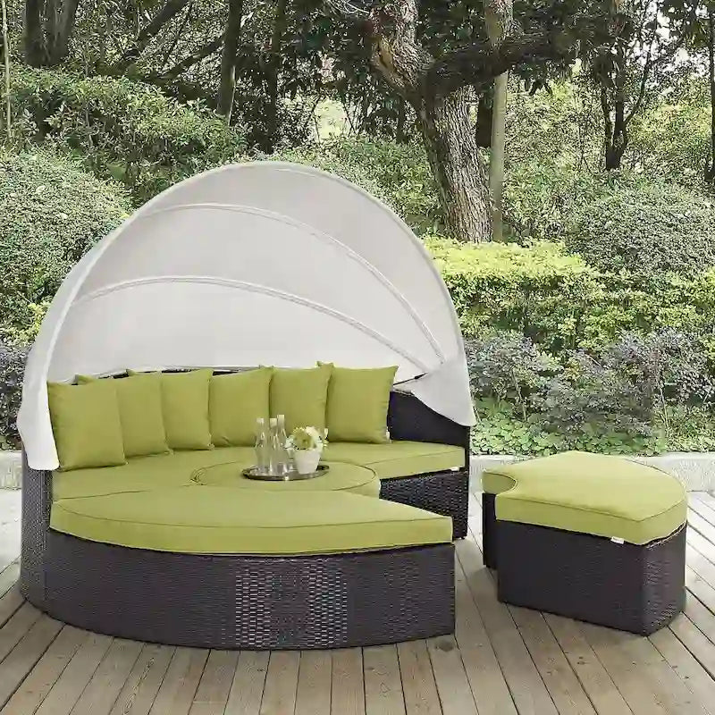 Convene Lit de Repos d'Extérieur avec Auvent de 86 Pouces