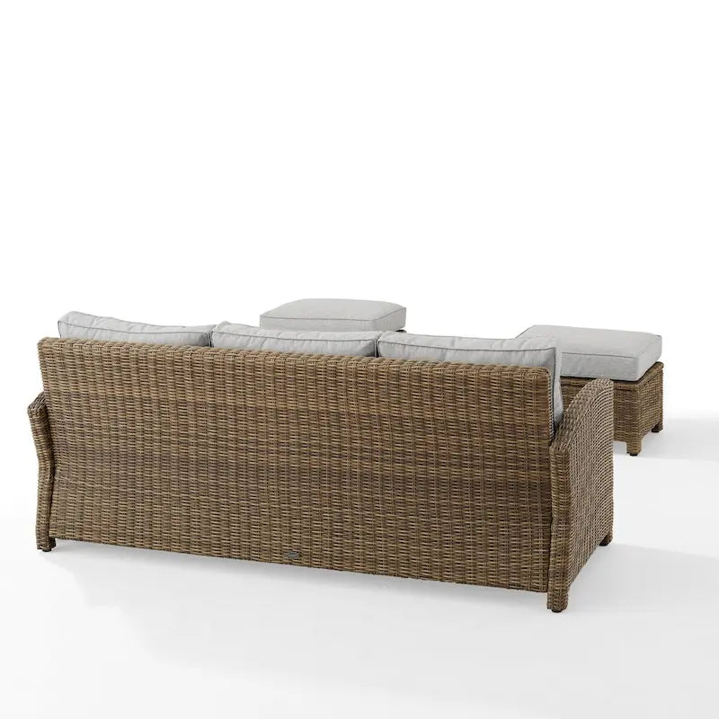 Crosley Bradenton Ensemble de canapés d'extérieur 3 pièces en osier - 81 L x 75 P x 32,5 H