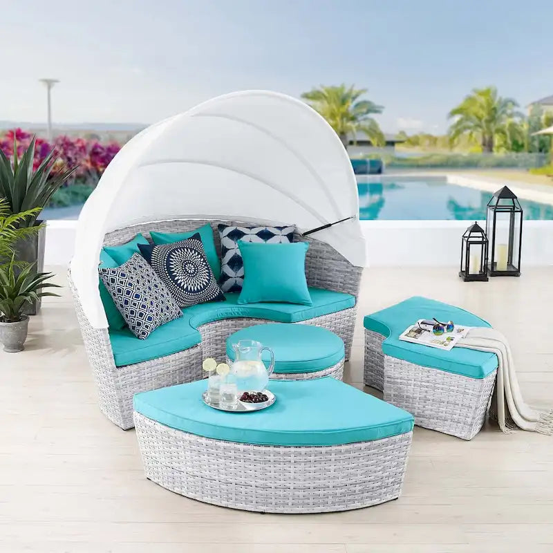Scottsdale Canopy Sunbrella Outdoor Patio Daybed