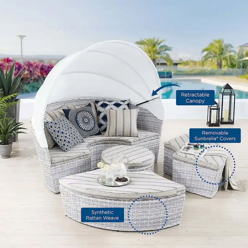 Lit de repos d'extérieur Scottsdale Canopy Sunbrella
