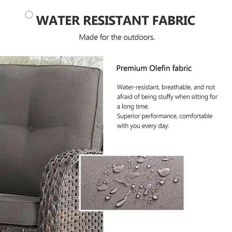 Canapé Glider Furniture avec fauteuils pivotants - Marron