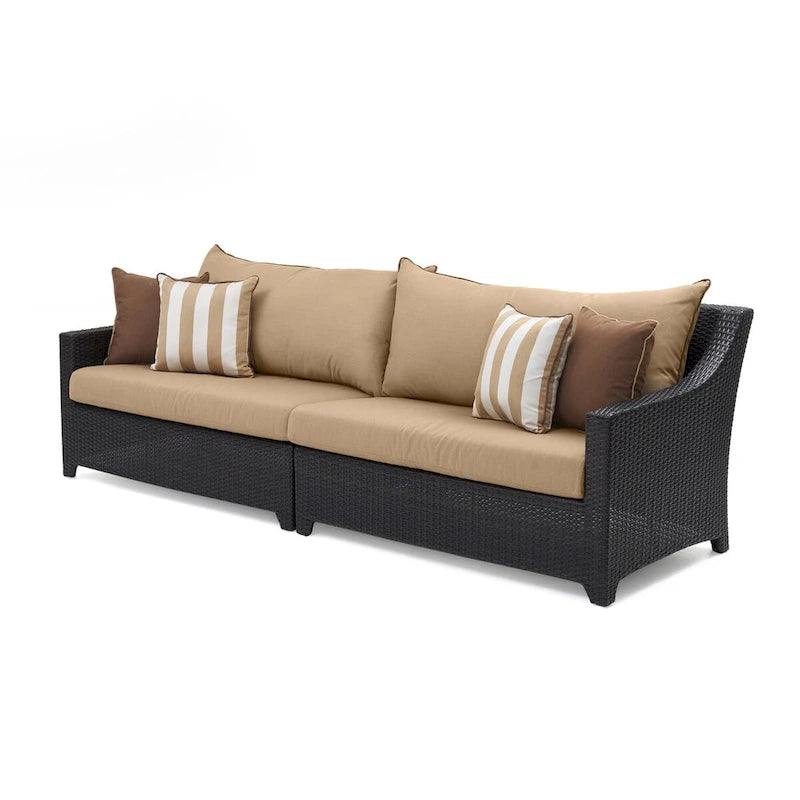 Ensemble de salon de jardin Deco 8 pièces en aluminium avec canapé et fauteuils de club