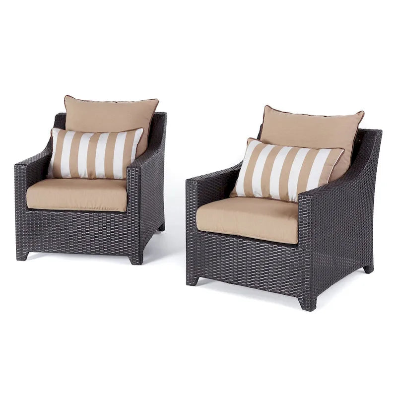 Ensemble de salon de jardin Deco 8 pièces en aluminium avec canapé et fauteuils de club