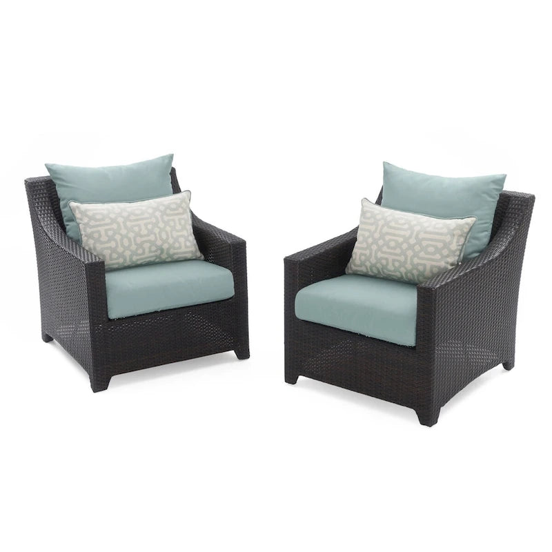 Ensemble de salon de jardin Deco 8 pièces en aluminium avec canapé et fauteuils de club