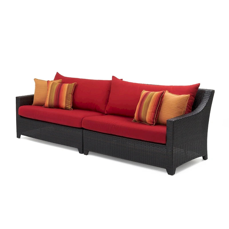 Ensemble de salon de jardin Deco 8 pièces en aluminium avec canapé et fauteuils de club