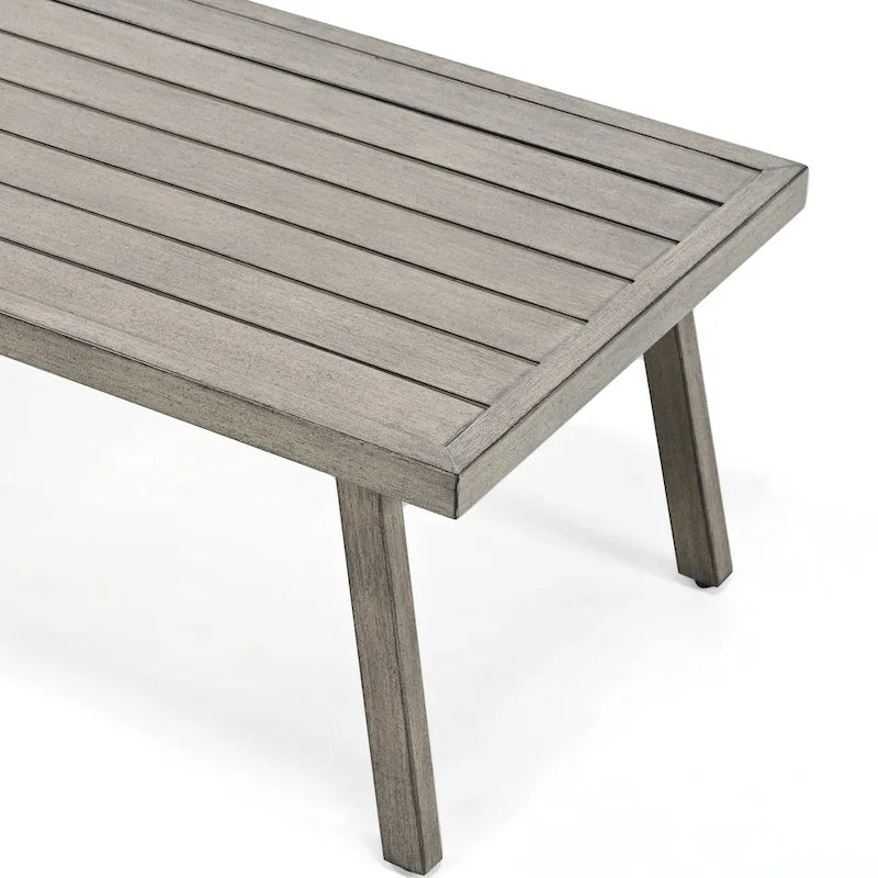 Ensemble de conversation d'extérieur 4 pièces en aluminium avec table d'appoint et coussins