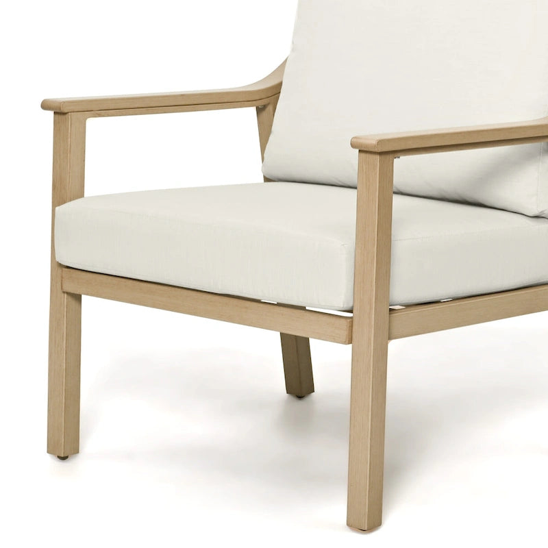 Ensemble de conversation d'extérieur 4 pièces en aluminium avec table d'appoint et coussins