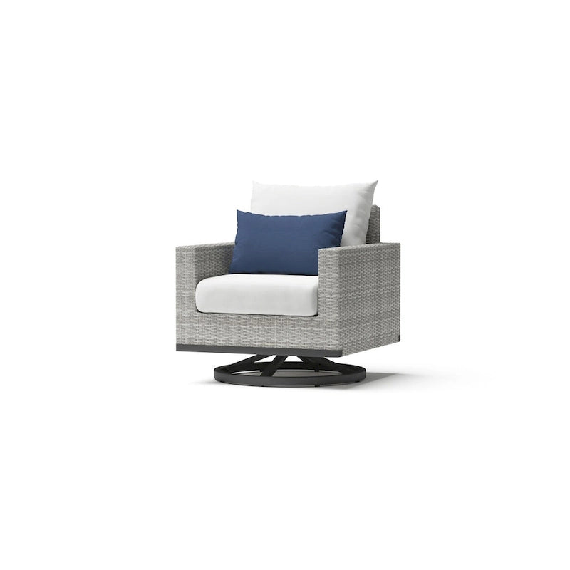 Ensemble de salon de jardin Milo Gray Sunbrella, 8 pièces, avec fauteuils pivotants