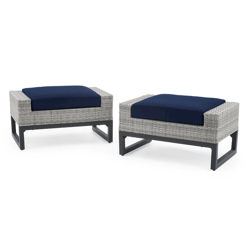 Ensemble de salon de jardin Milo Gray Sunbrella, 8 pièces, avec fauteuils pivotants
