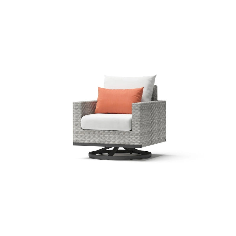 Ensemble de salon de jardin Milo Gray Sunbrella, 8 pièces, avec fauteuils pivotants