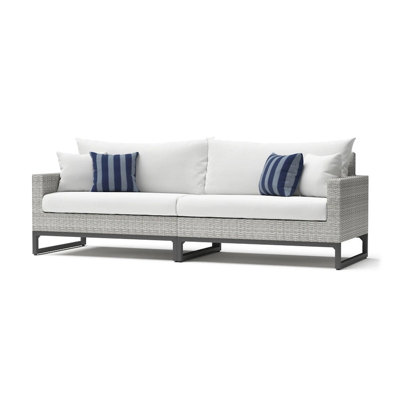 Ensemble de salon de jardin Milo Gray Sunbrella, 8 pièces, avec fauteuils pivotants
