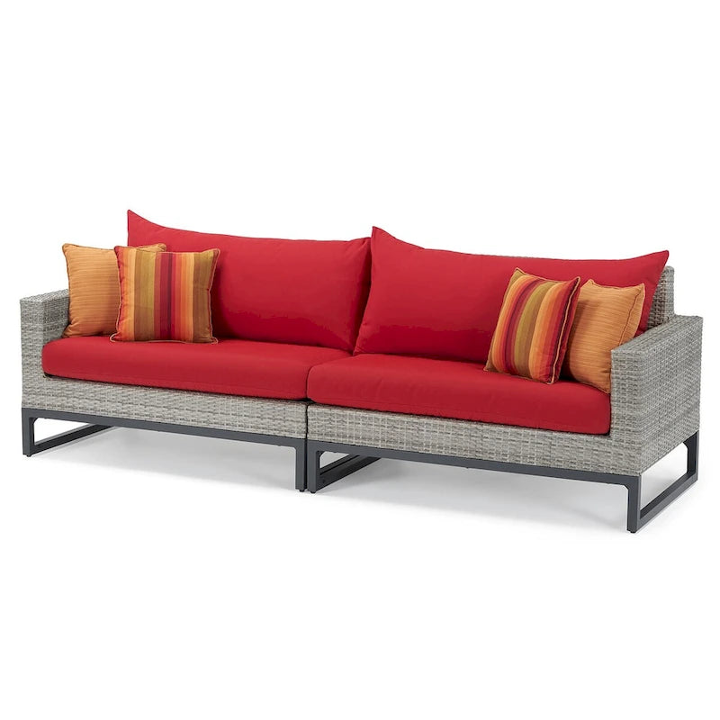 Ensemble de salon de jardin Milo Gray Sunbrella, 8 pièces, avec fauteuils pivotants