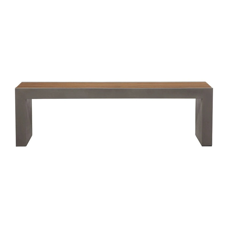 Banc Alania d'intérieur/extérieur en béton et teck de 60 po - N/A