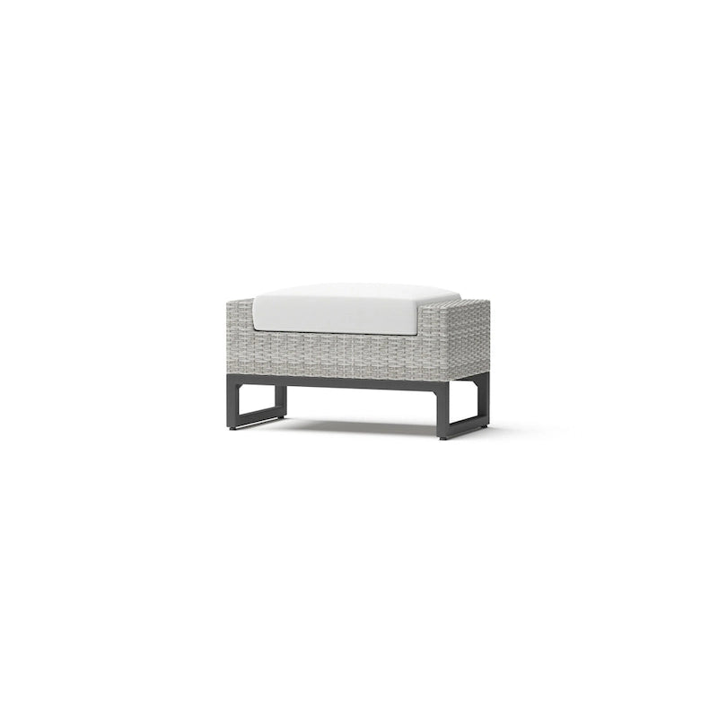 Ensemble de patio extérieur Milo Gray Sunbrella, 7 pièces, avec foyer et chaises pivotantes