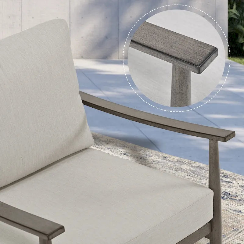 Ensemble de conversation d'extérieur 5 places en aluminium avec dossier de chaise en sangle et coussins