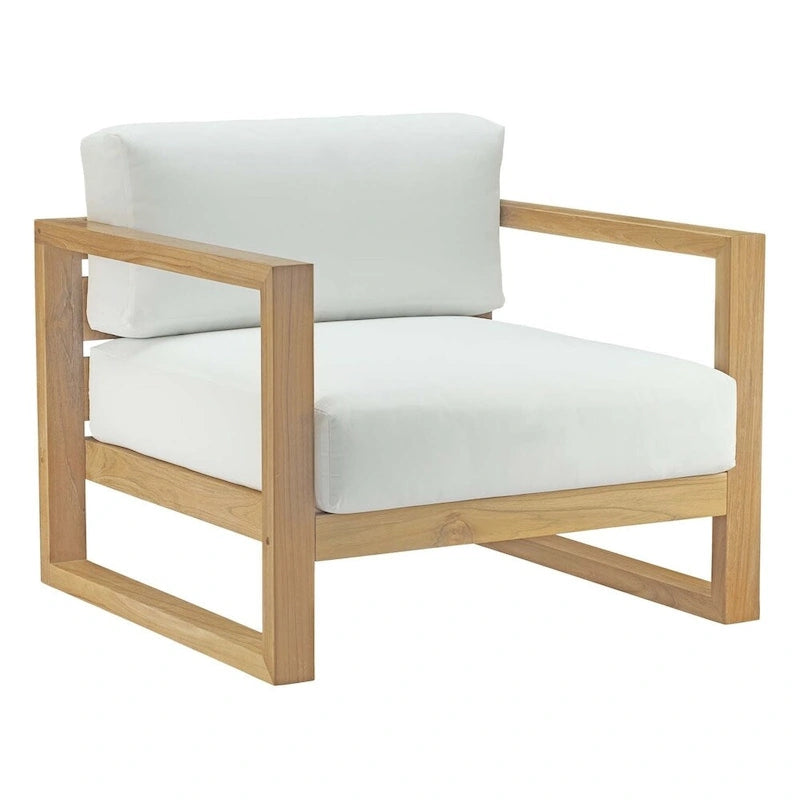 Ensemble de patio extérieur en teck 6 pièces Upland