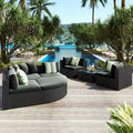 Gray 7-Piece All-Weather PE Wicker Outdoor Conversation Modular Sofa Set