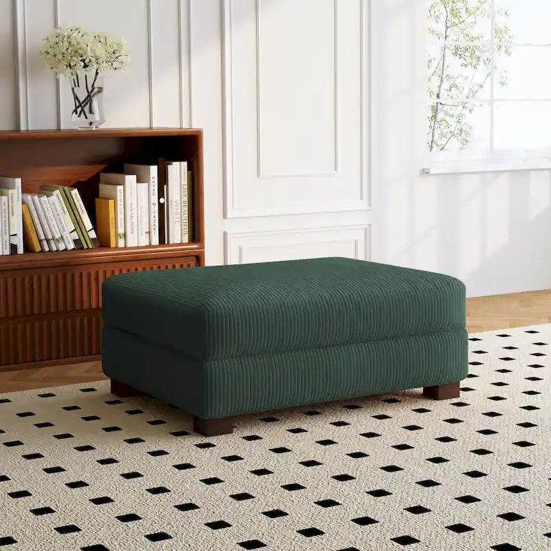Pouf de canapé en velours côtelé avec bois massif