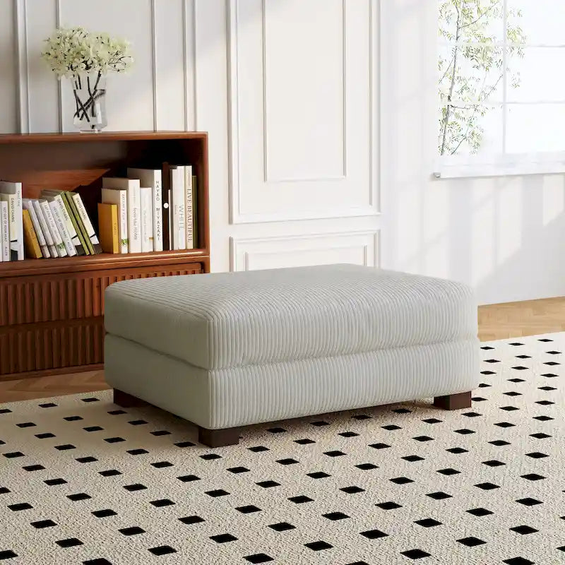 Pouf de canapé en velours côtelé avec bois massif
