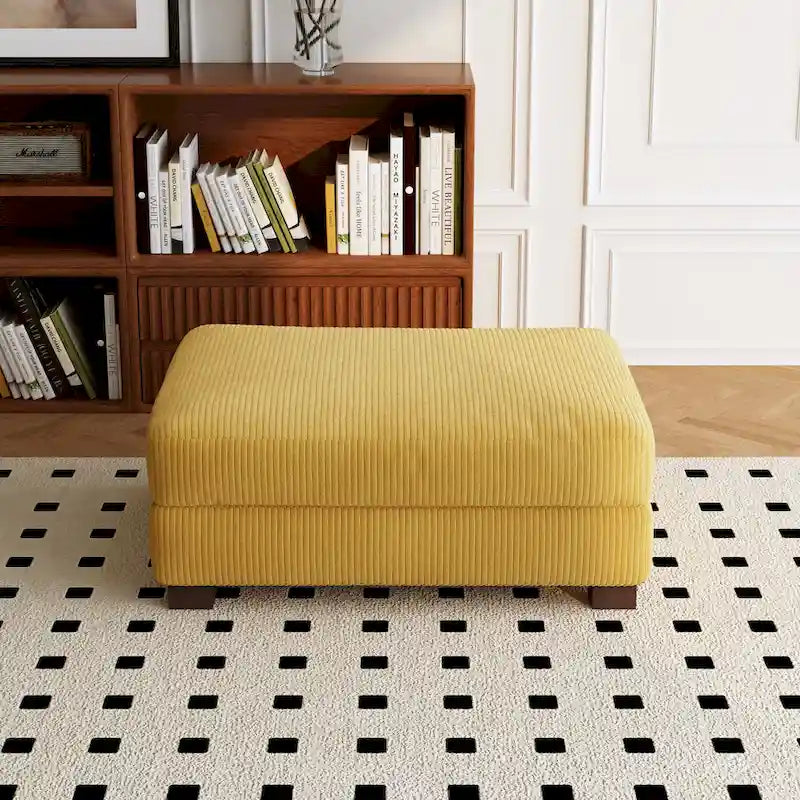 Pouf de canapé en velours côtelé avec bois massif