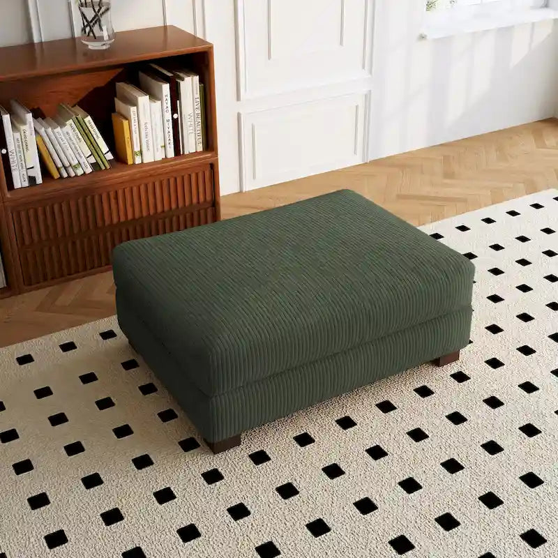 Pouf de canapé en velours côtelé avec bois massif