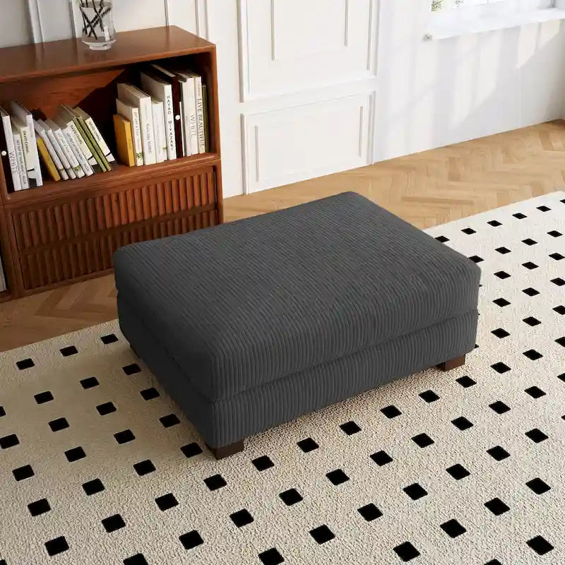 Pouf de canapé en velours côtelé avec bois massif