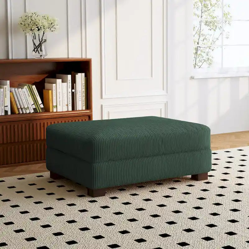 Pouf de canapé en velours côtelé avec bois massif