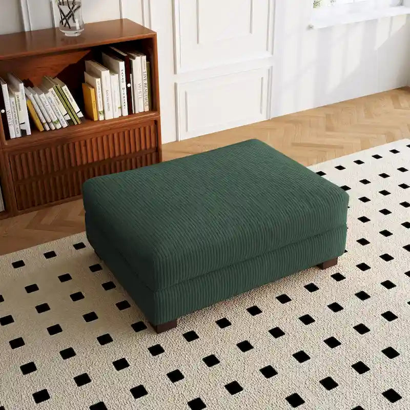 Pouf de canapé en velours côtelé avec bois massif