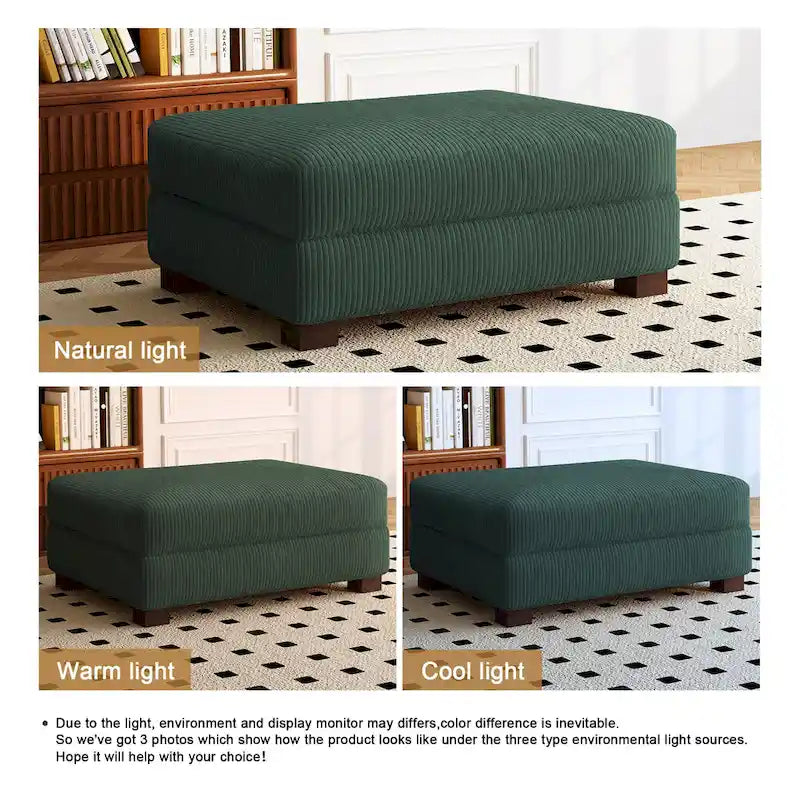 Pouf de canapé en velours côtelé avec bois massif