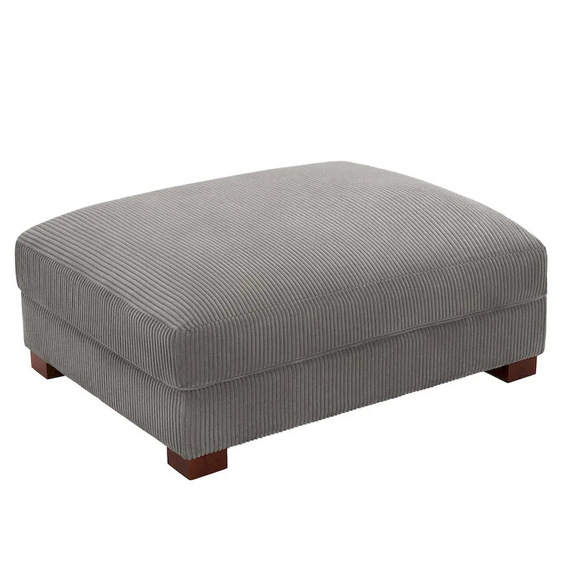 Pouf de canapé en velours côtelé avec bois massif